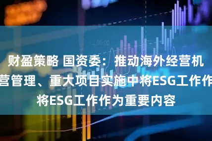 财盈策略 国资委：推动海外经营机构在海外经营管理、重大项目实施中将ESG工作作为重要内容